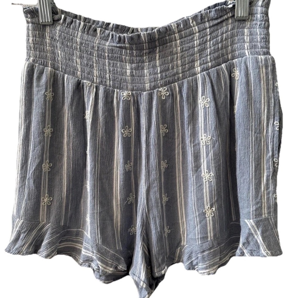 American Eagle Shorts Women SMALL Blue Summer Flower Festival Stretch